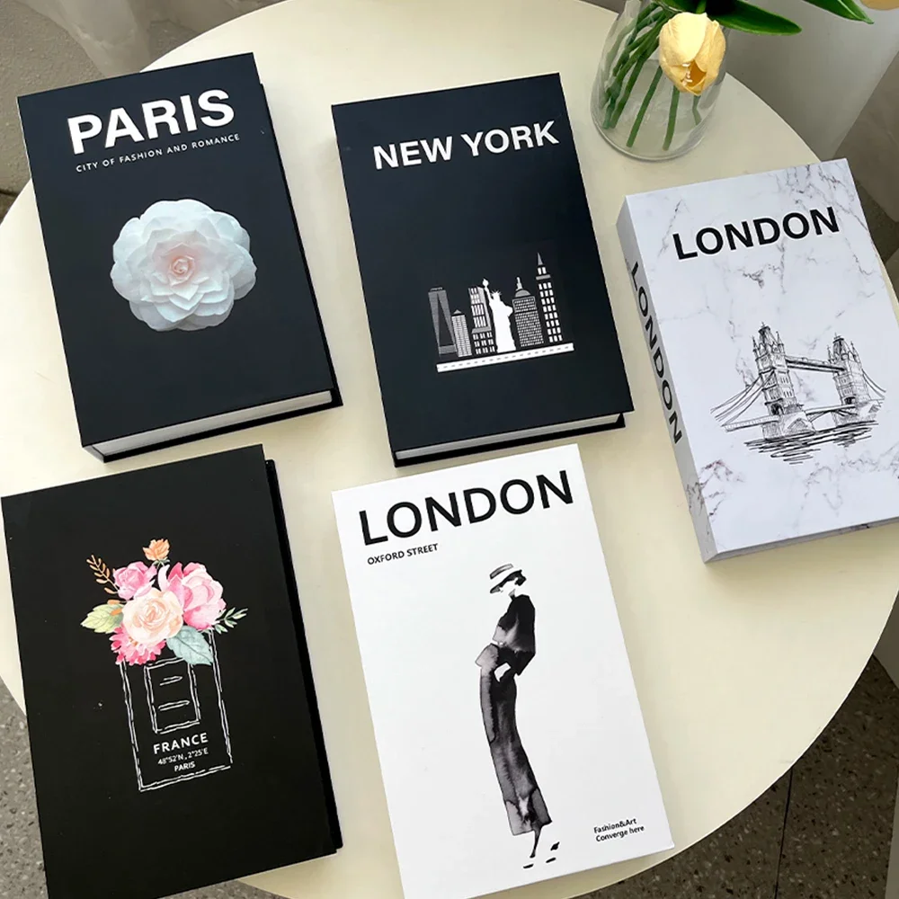 Luxury Fake Books Home Decoration Accessories for Living Room Fashion Fake Book Storage Box Simple Nordic Coffee Table Books