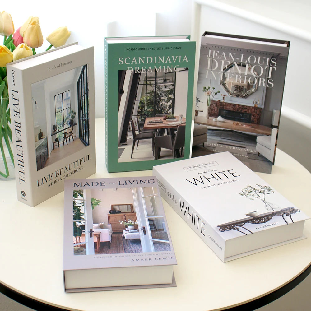 Luxury Fake Books Home Decoration Accessories for Living Room Fashion Fake Book Storage Box Simple Nordic Coffee Table Books