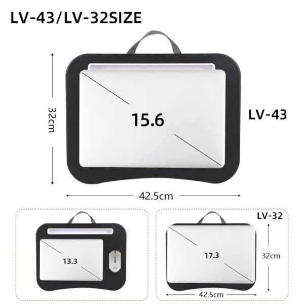 Table d’ordinateur portable avec coussin intégré