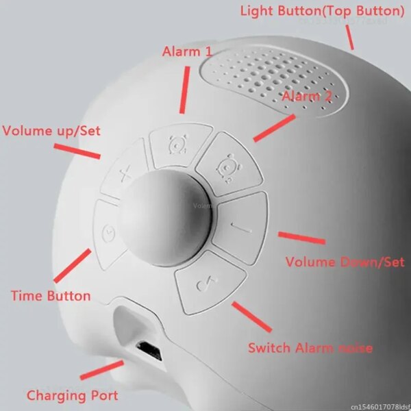 Réveil Veilleuse LED avec Fonction Snooze