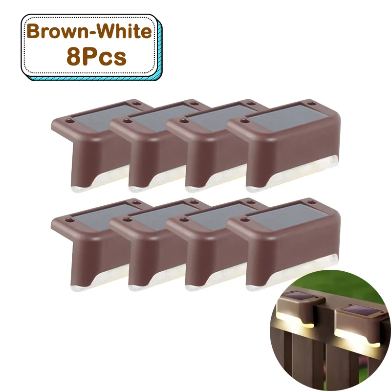Brown-Whtie 8 Pcs