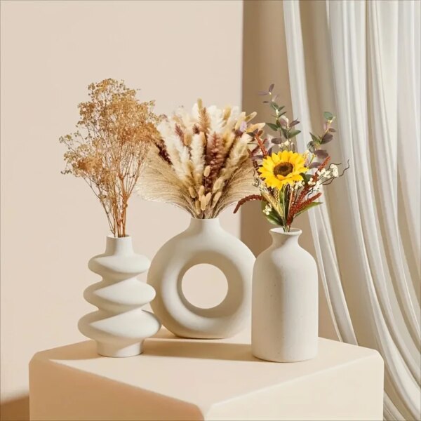 Lot de 3 Vases Bohèmes en Céramique