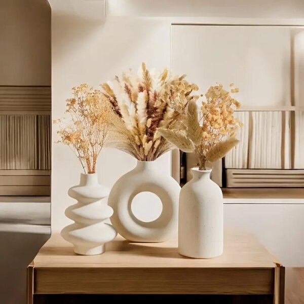 Lot de 3 Vases Bohèmes en Céramique