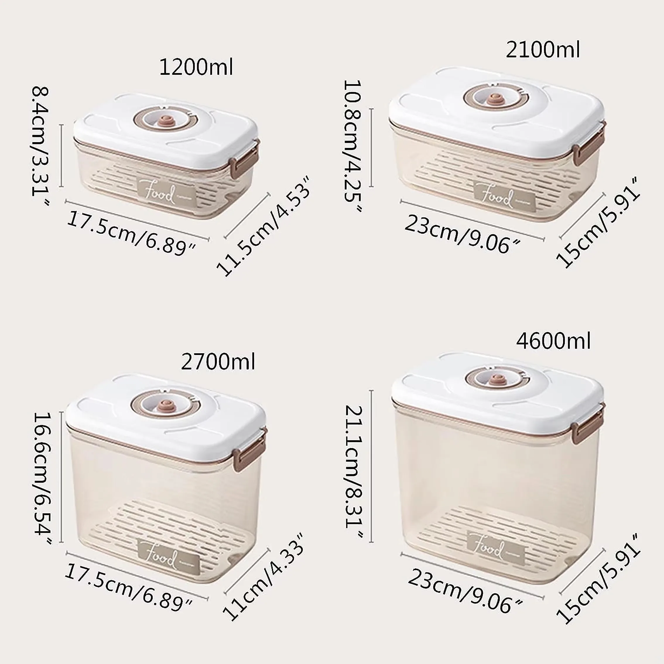 Vacuum storage box sealed grain tank household fresh-keeping box refrigerator drainable food storage container Kitchen Organizer