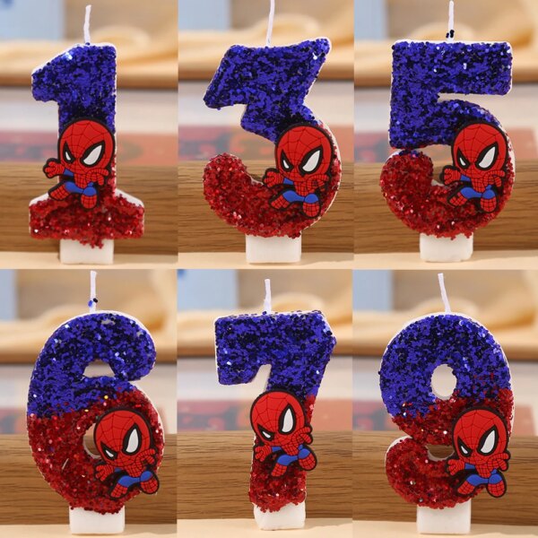 9749-ogn13o.jpg Bougie d’anniversaire chiffre – Super-héros araignée