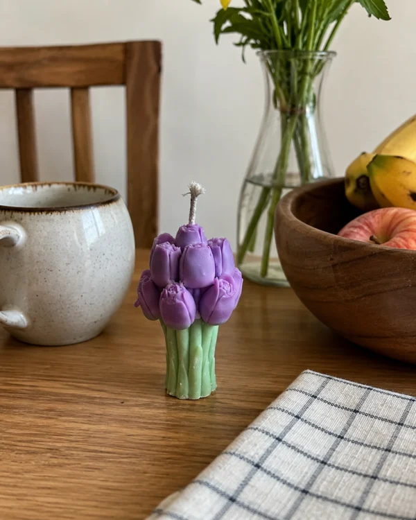 bougie_bouquet_de_tulipes_violettes Bougie - Bouquet de Tulipes Violettes