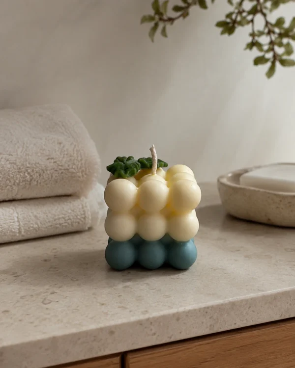 Bougie – Cube Bulles Sauge & Crème