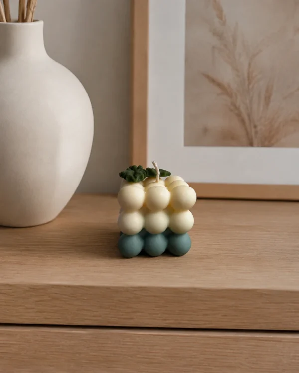 Bougie – Cube Bulles Sauge & Crème