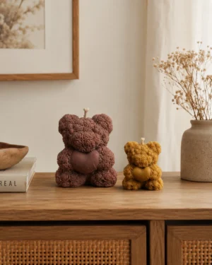 bougies_ours_en_roses_sechees Bougie – Ourson Fleuri Cœur