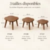 Table basse ronde compacte style mid-century – noyer