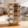 Étagère à épices rotative en bois