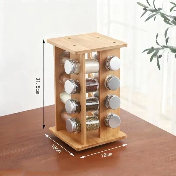 Étagère à épices rotative en bois