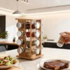 Étagère à épices rotative en bois