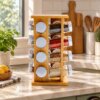 Étagère à épices rotative en bois