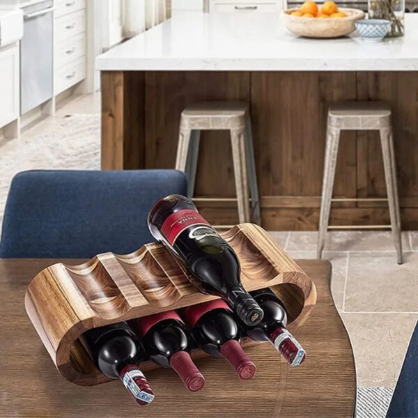 Porte-bouteilles en bois, 2 niveaux