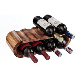 Porte-bouteilles en bois, 2 niveaux