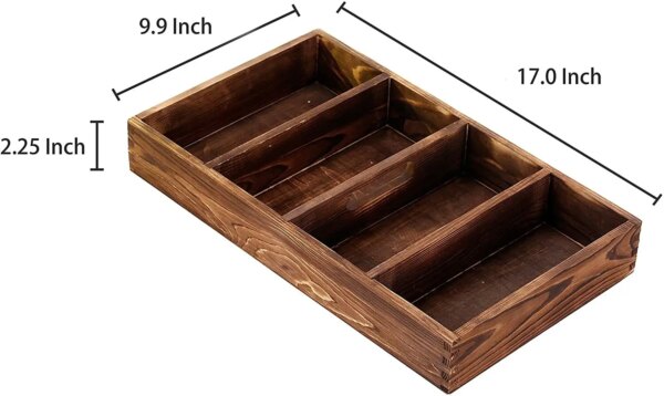 Caisse de rangement en bois, 4 compartiments