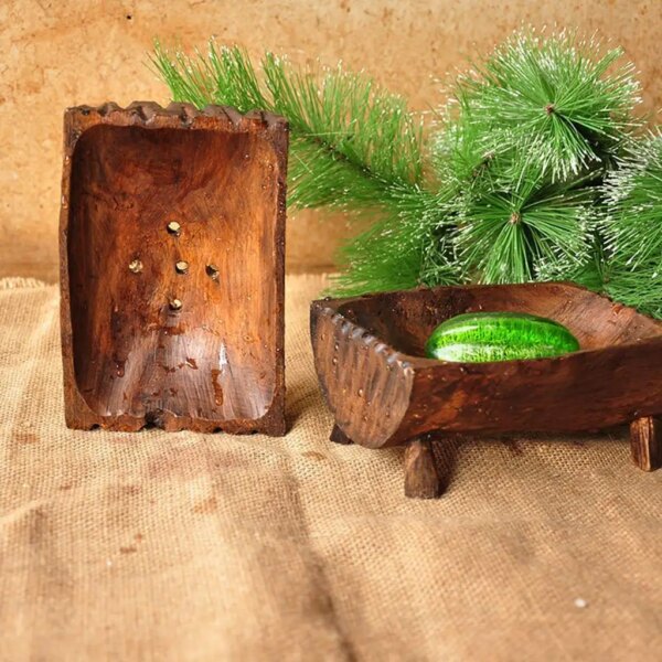 Porte-savon en bois naturel