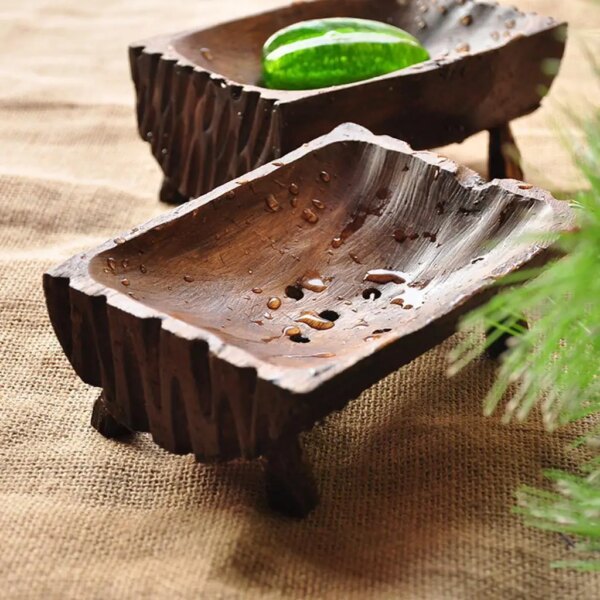 Porte-savon en bois naturel