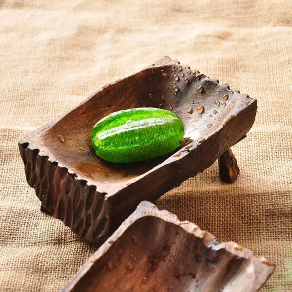 Porte-savon en bois naturel