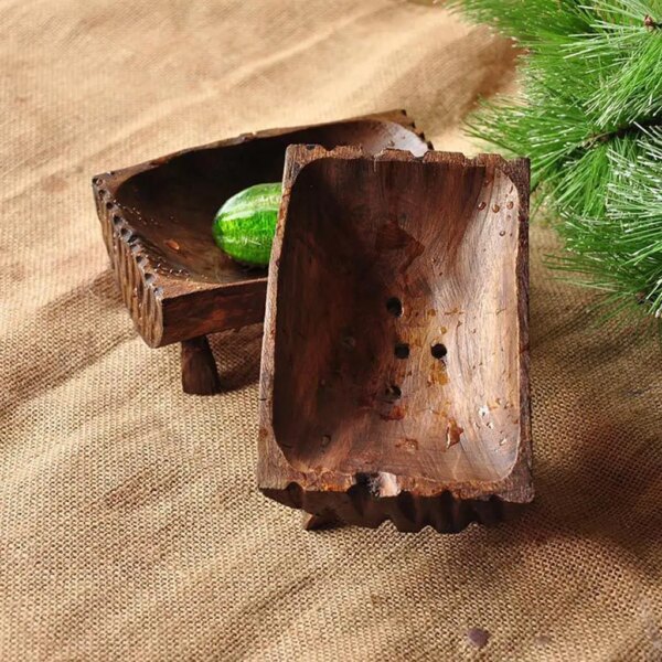 Porte-savon en bois naturel