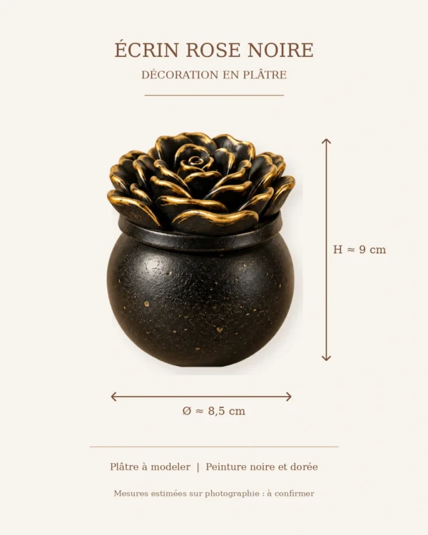 Écrin Rose Noire - Décoration en plâtre