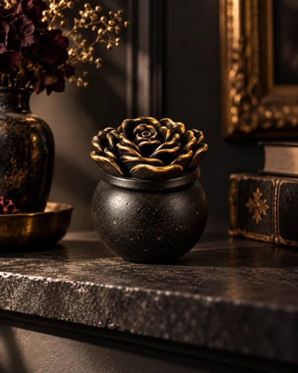 Écrin Rose Noire - Décoration en plâtre