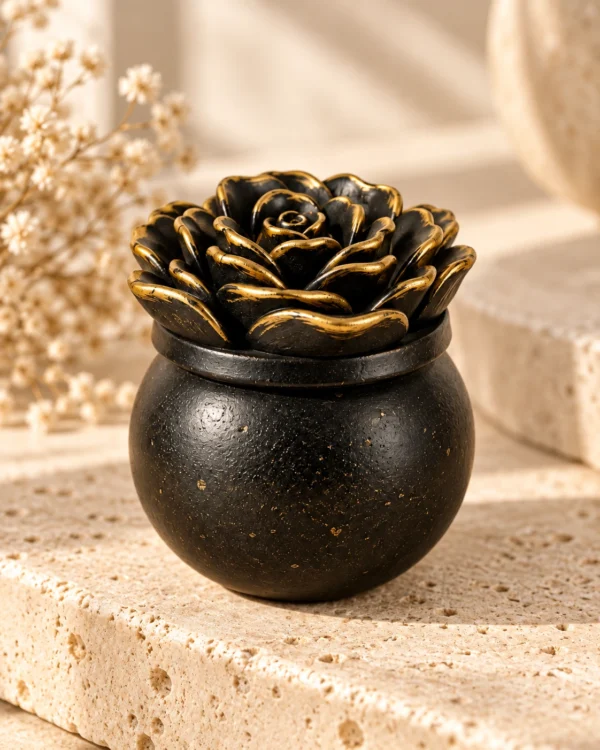 Écrin Rose Noire - Décoration en plâtre