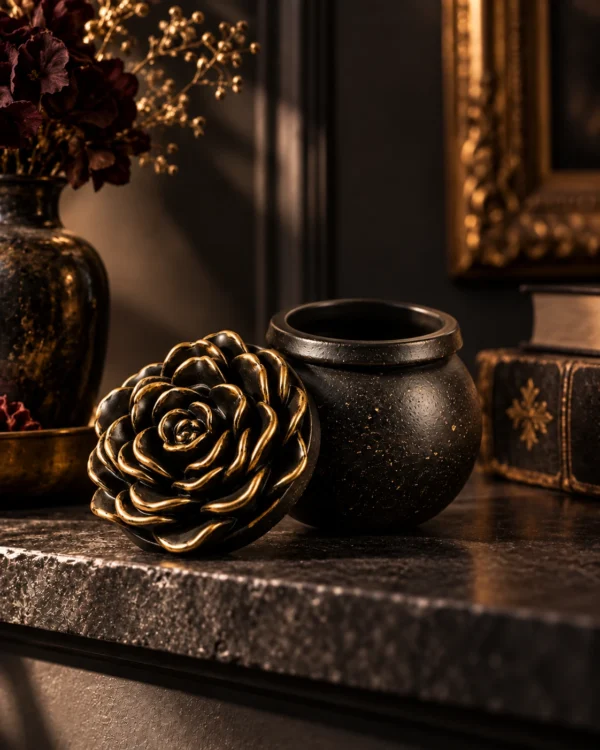 Écrin Rose Noire - Décoration en plâtre