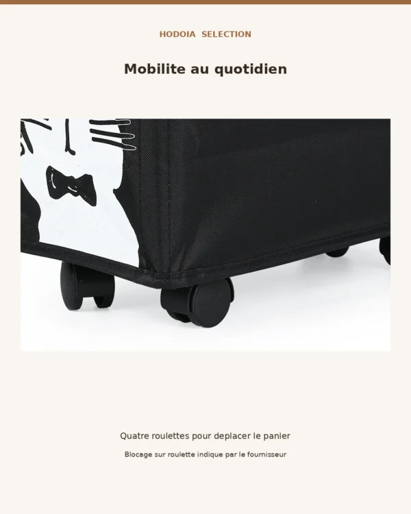 hodoia_panier_rangement_mobile_detail_roulette_v1 Panier de rangement mobile en tissu