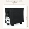 hodoia_panier_rangement_mobile_noir_dimensions_v1 Panier de rangement mobile en tissu