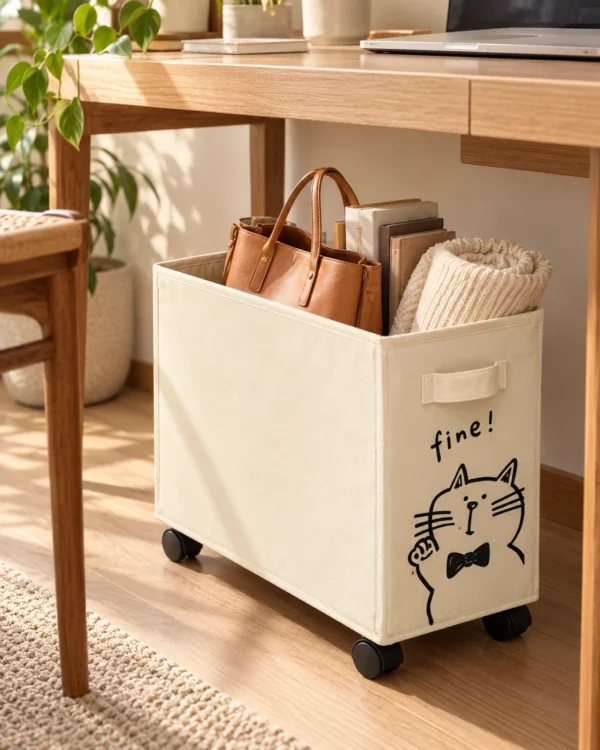 hodoia_panier_rangement_mobile_principale_lifestyle_v1 Panier de rangement mobile en tissu