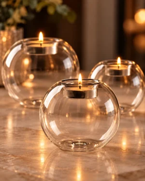 Photophores ronds en verre