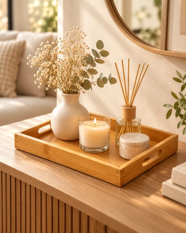 Plateau de service en bambou
