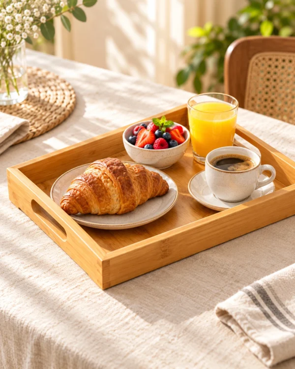 Plateau de service en bambou