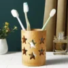Porte-brosses ajouré en bambou