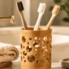 Porte-brosses ajouré en bambou