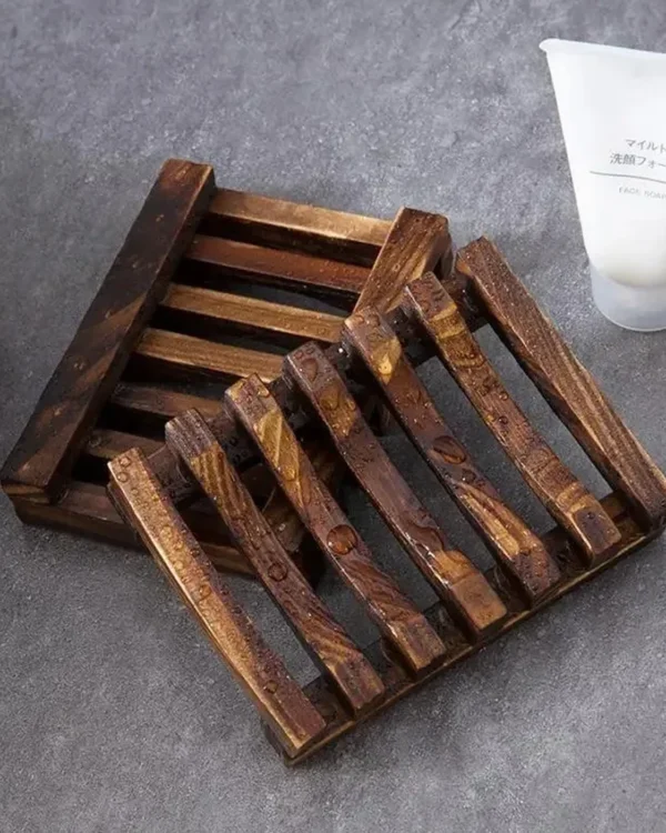 Porte-savon à lattes en bois