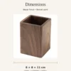 hodoia_pot_crayons_bois_noyer_dimensions_v1 Pot à crayons en bois - Noyer foncé