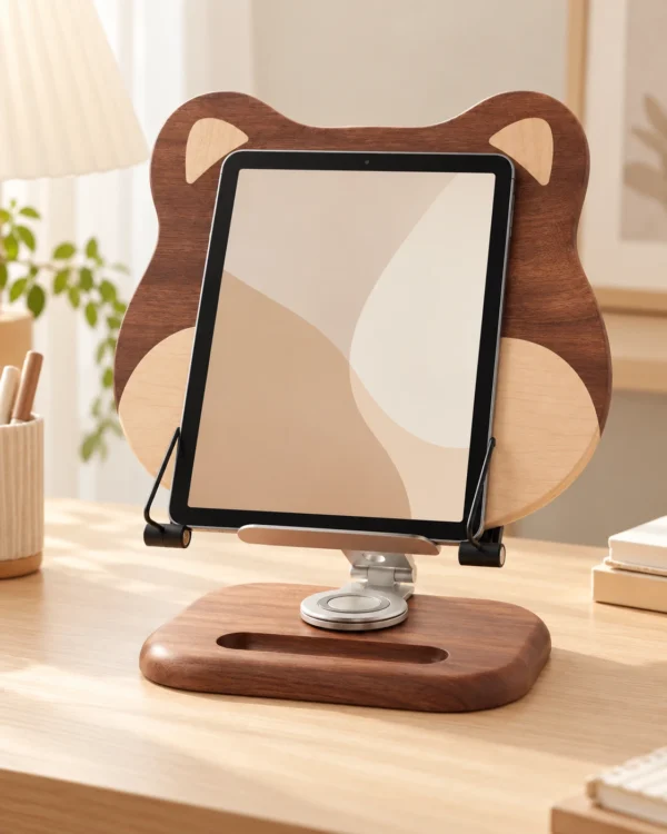 Pupitre de lecture Shiba utilisé comme support de tablette
